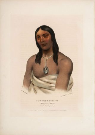 1837 Mckenney & Hall Large Folio Native American Indian Lithograph 1