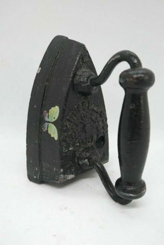 Early Antique A.  Y.  Hubbell & Co Sad Iron Decorated Folk Art