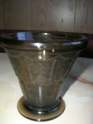ANTIQUE ART DECO DAUM NANCY FRANCE SMOKY GRAY GLASS VASE SIGNED ca 1920 RARE 4
