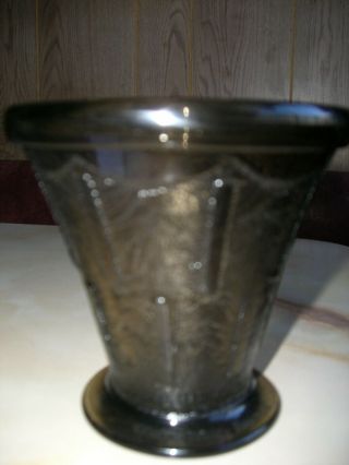 ANTIQUE ART DECO DAUM NANCY FRANCE SMOKY GRAY GLASS VASE SIGNED ca 1920 RARE 6