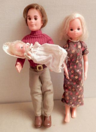 3 Vintage Sunshine Family Doll Steve,  Stephie Baby Sweets Mattel 70 