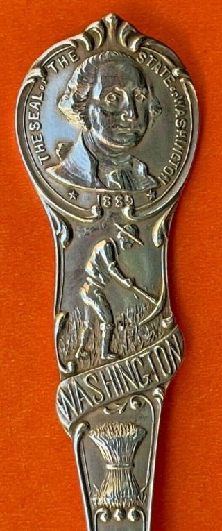 Big 5 - 3/4” Rare Court House Spokane Washington Sterling Silver Souvenir Spoon
