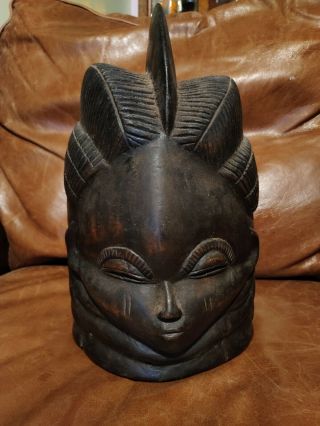 Old Mende Helmet Mask Sande Society Temne Liberia African Relic