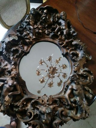 Hollywood Gthic Vintage Wall Mirror By Finesse Adam&eve Cherubs,  Huge.