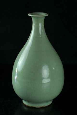 Mar187 Chinese Ming Dynasty Longquan Kiln Celadon Porcelain Bottle