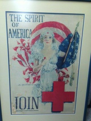 World War I Vintage Red Cross Spirit Of America; Join Red Cross
