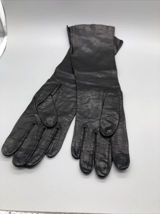 Vintage Boyce Lazarus Black Leather Long Gloves