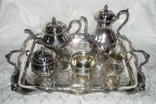 Antique Wilcox Silver Plate Coffee & Tea Service 5 Piece Early 20th Century