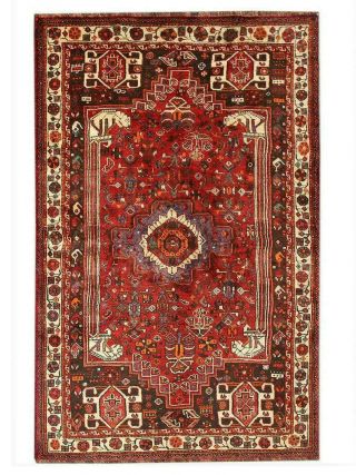 Hand Knotted Oriental Vintage Red Wool Traditional Geometric Area Rug 5x8 Carpet