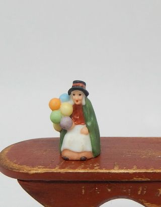 Vintage Carol Pongracic Balloon Seller Figure Artisan Dollhouse Miniature 1:12