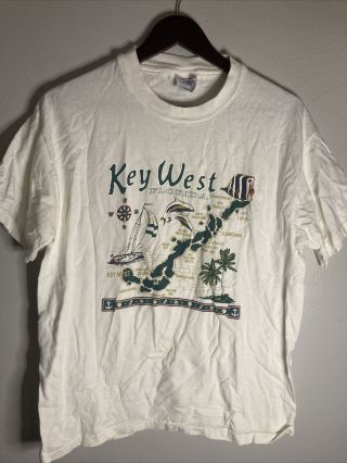 Key West Florida Vintage T Shirt Nature Fish Animal Tee Large