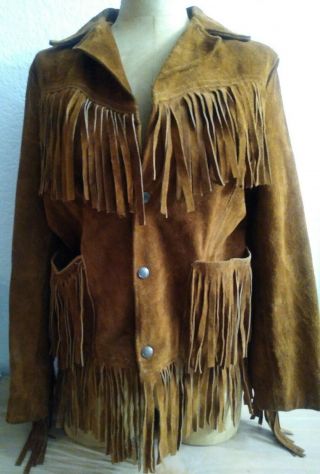 Vintage Pypsa Vintage 60s 70s Suede Leather Jacket Sz 36
