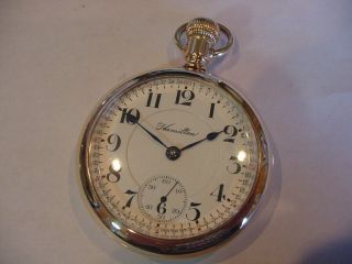 Nicest 18 Size 1909 Hamilton 924 Antique Pocket Watch Serviced A Beauty L@@k