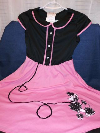California Costume Child Xxl 50s Style Poodle Dress Pink Skirt Black Top