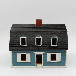 Vintage G&m Gudgel 1981 Pull Apart Blue House Dollhouse Miniature 1:144