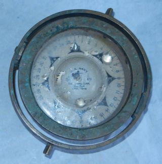 Antique Lionel Us Navy Boat Compass 1919 Maritime No 472 H1060