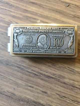 - One Hundred Dollar Bill Federal Reserve Note Vintage Anson Money Clip Cash