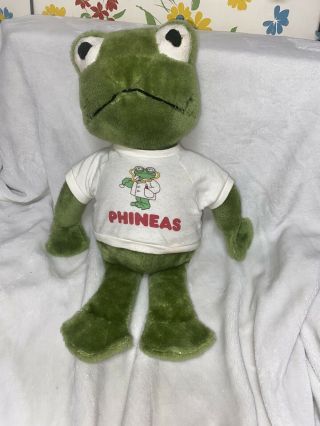 Vtg 1979 Dr Phineas Frog Plush Determined Productions Korea 19” Shirt