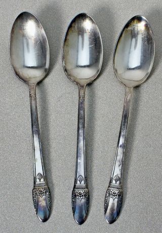 Three (3) 1847 Rogers Bros.  Table Spoons – First Love Pattern