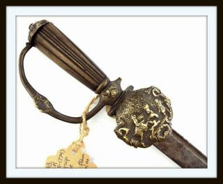 Antique American Revolution French Long Hunting Sword " Cuttoe " Fleur De Lis