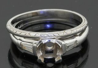 Antique Heavy Platinum.  20ctw Vs/f Diamond Bridal/wedding Ring Set Semi - Mounting