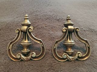 Antique Ornate Brass Drawer/cabinet/furniture Back Plates & Pulls