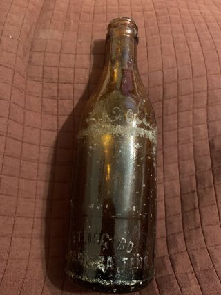 Antique Chattanooga,  Tenn.  Amber Heel Arrow Shoulder Script Coca - Cola Bottle