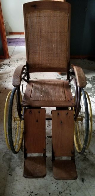 Antique Sears Wheelchair / Cane Seat And Back / No.  1581
