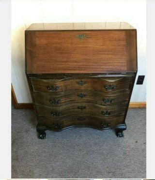 Vintage 1940s Maddox Colonial Revival Secretary Desk W/ Keys