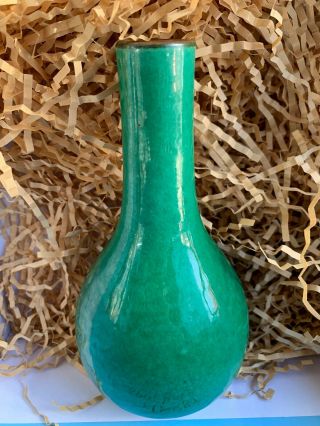 Antique Chinese Green - Glazed Crackle Porcelain Ceramic Vase No Mark