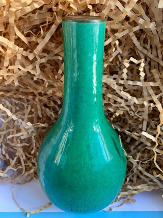 Antique Chinese Green - Glazed Crackle Porcelain Ceramic Vase No Mark 3