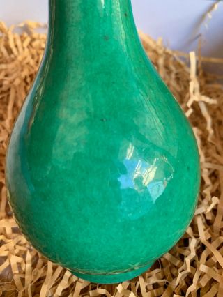 Antique Chinese Green - Glazed Crackle Porcelain Ceramic Vase No Mark 4