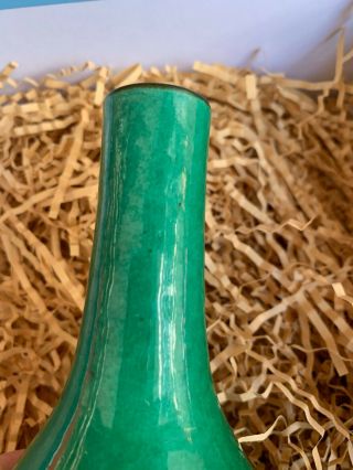 Antique Chinese Green - Glazed Crackle Porcelain Ceramic Vase No Mark 5