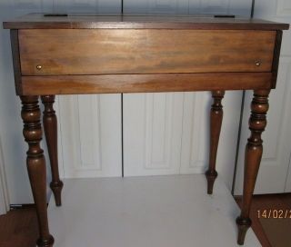 Antique Piano Spinet Desk Flip Top Writing Secretary Pull Out Mahogany
