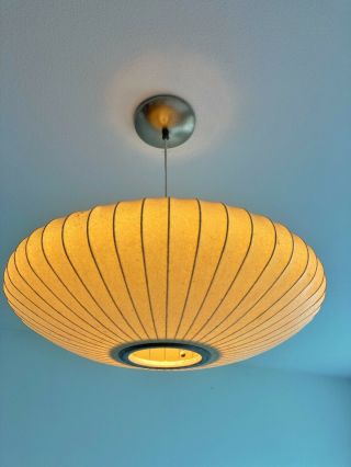 Vintage George Nelson Bubble Lamp Howard Miller Saucer Pendant Ceiling