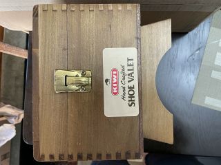 Vintage KIWI Hand Crafted Shoe Valet Shoe Shine Wooden Box.  Dovetail Joints 3