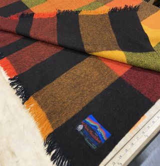 Vintage Villayhtyma Blanket Throw 100 Wool Plaid 63x52