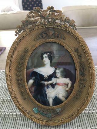Antique 19th Century Victorian Ornate Print Or Painting Vintage Picture Frame