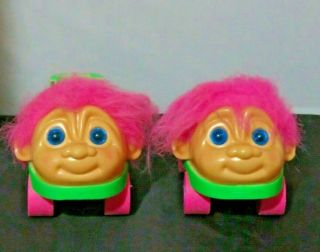 Vintage 92 Troll Doll Trollerskate Roller Skates Adjustable Pink Hair