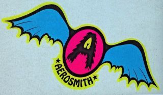 Vintage 70s Aerosmith Rock Music Band Bat Wing Iron On Transfer