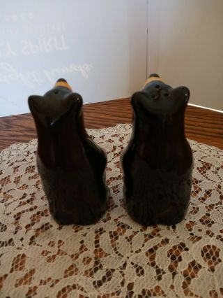 Vintage Black Bear Salt And Pepper Shakers Ceramic 3