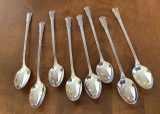 Set Of 8 Vintage Iced Tea Spoons Wm Rogers Is