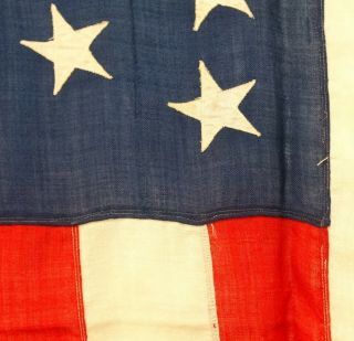 Antique 1908 - 1912 46 Star US American Flag Wool Sewn Stars Provenance 3