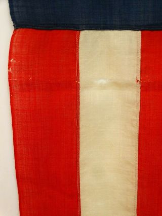 Antique 1908 - 1912 46 Star US American Flag Wool Sewn Stars Provenance 4