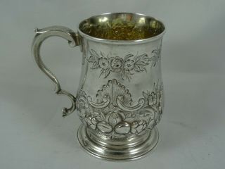 Pretty George Iii Solid Silver Tankard,  1762,  175gm