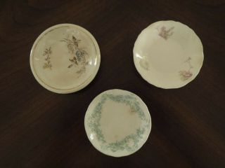 3 Antique Butter Pats Dishes - Johnson Brothers Royal Ironstone & Semi Porcelain