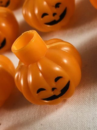 16 Vintage Halloween Mini Pumpkin Blow Mold String Light Covers 3d Plastic 1 "