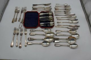 2.  25 Kg Solid Silver Hallmarked Cutlery Selection Bundle Vintage