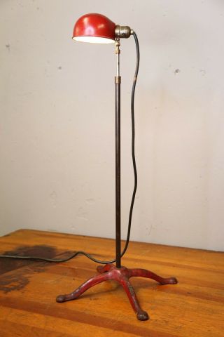 Antique Vintage Industrial Adjustable Floor Lamp Cast Iron Base Oc White Era