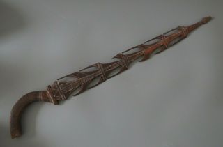 Unusual Oceanic Polynesian Vintage Australian Aboriginal Carved Wood Spear Club